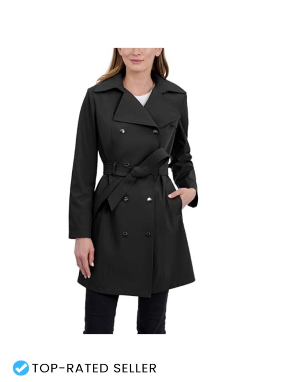 Double Breasted Trench Coat with Detachable Hood & Belt